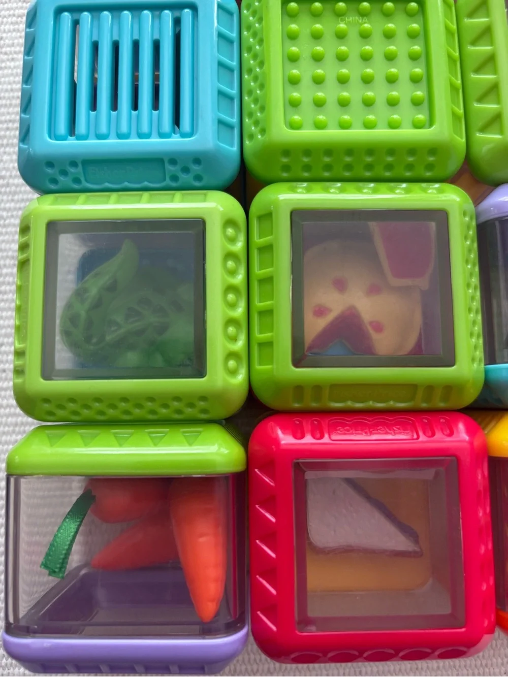 vintage Fisher-Price Peek-a-Boo Sensory Blocks  set of 15